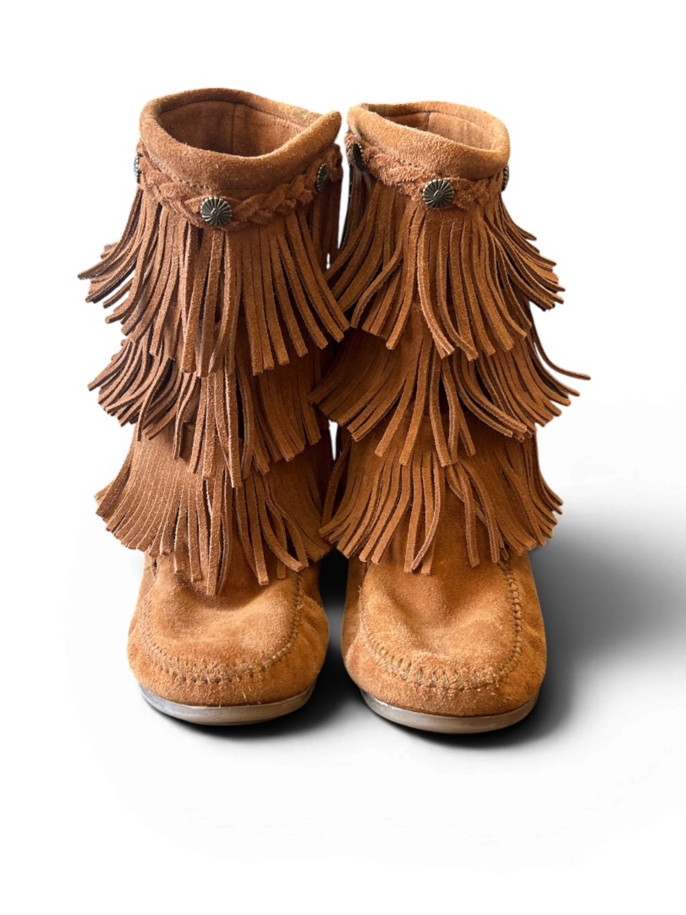 Minnetonka Boot Moccasin Brown Suede Girls Size 4